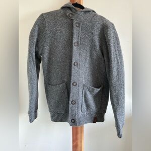 Esprit Charcoal Button-Up Jacket with Hat and pockets